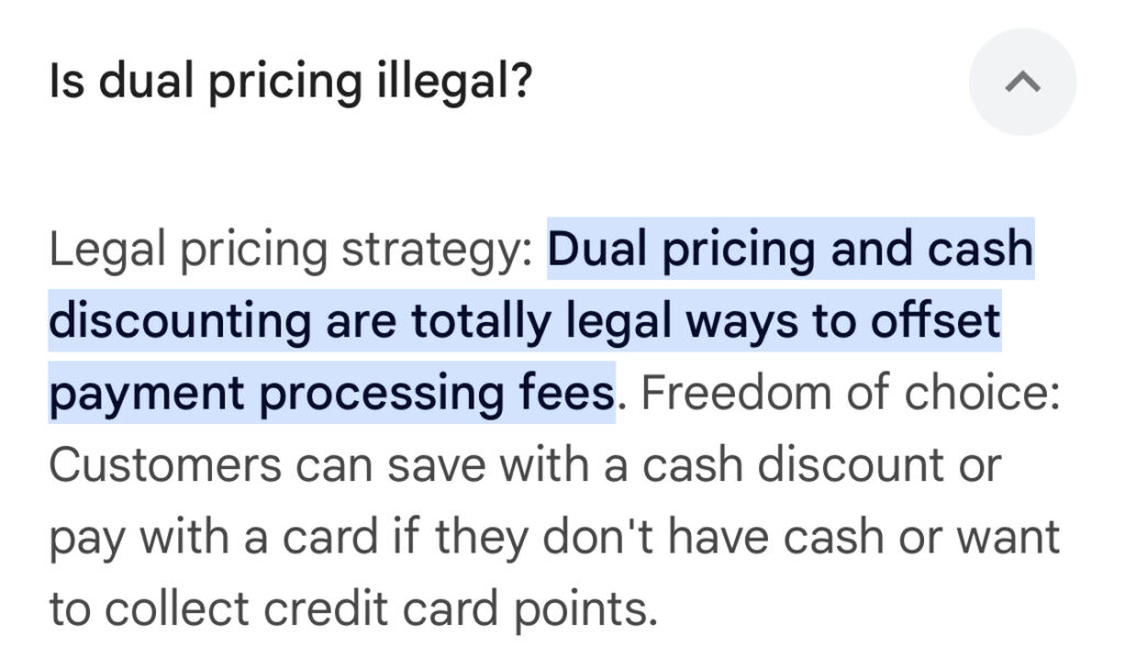 Dual Pricing Is Legal