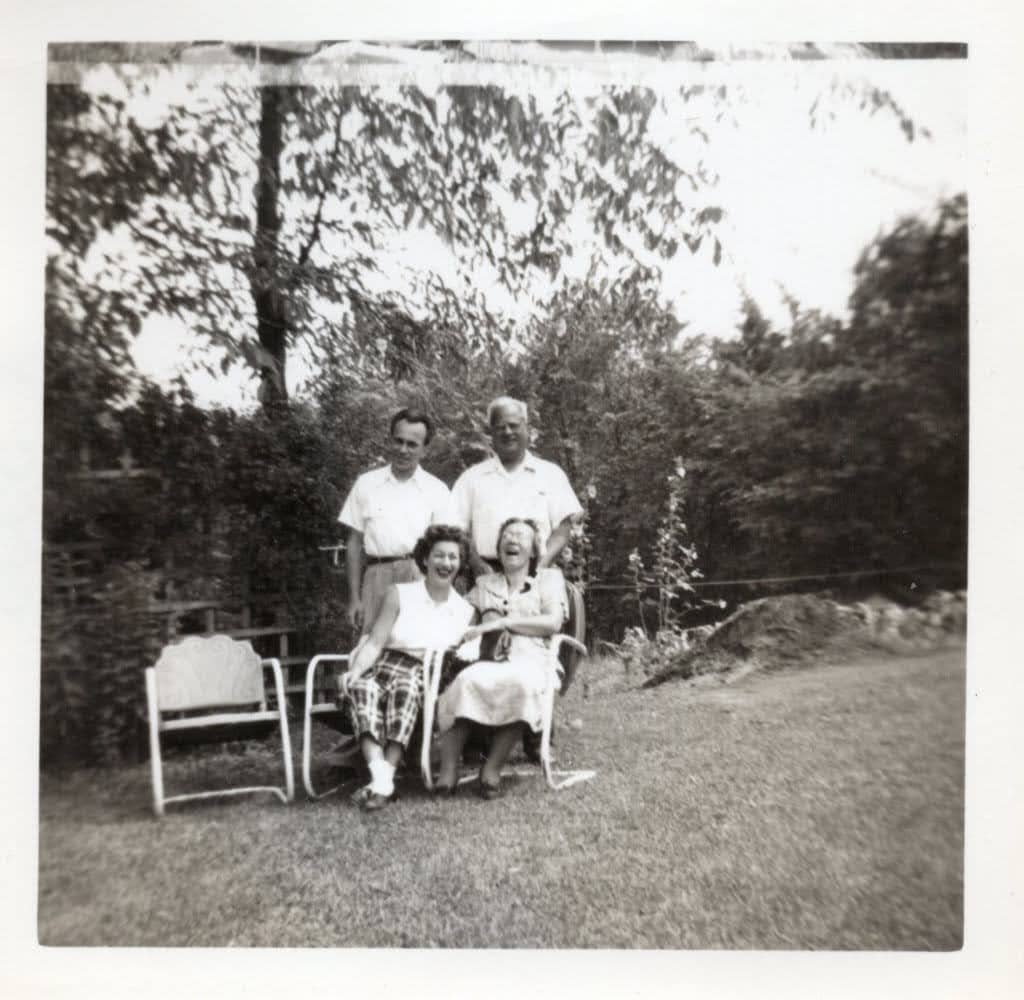 George and his father Gregory, Rose and my laughing grandmother Anna at Kapitan's Rest